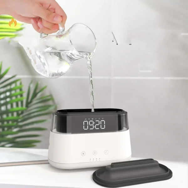 Flame Humidifier With Clock Bedroom - Image 2